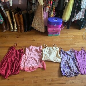 LOT Bundle of Y2K 100% silk Victorias Secret Slips Lingerie Vintage